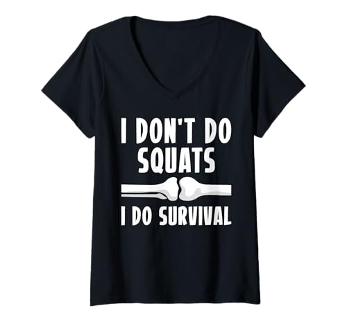 Damen I Dont Do Squats I Do Survival Knee Replacement Surgery T-Shirt mit V-Ausschnitt von Knie Operation Kniegelenkersatz Designs