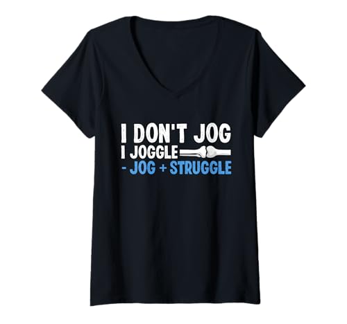Damen I Dont Jog I Joggle Knee Replacement Surgery T-Shirt mit V-Ausschnitt von Knie Operation Kniegelenkersatz Designs