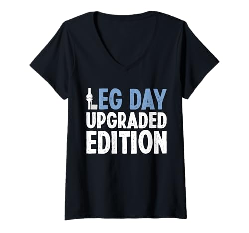 Damen Leg Day Upgraded Edition Knee Replacement Surgery T-Shirt mit V-Ausschnitt von Knie Operation Kniegelenkersatz Designs