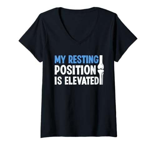 Damen My Resting Position is Elevated Knee Replacement Surgery T-Shirt mit V-Ausschnitt von Knie Operation Kniegelenkersatz Designs
