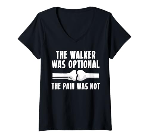 Damen The Walker was Optional Knee Replacement Surgery T-Shirt mit V-Ausschnitt von Knie Operation Kniegelenkersatz Designs