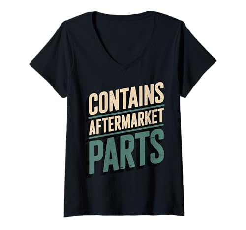 Damen Contains Aftermarket Parts T-Shirt mit V-Ausschnitt Damen Contains Aftermarket Parts T-Shirt mit V-Ausschnitt von Knieersatz Gelenkoperation Genesung