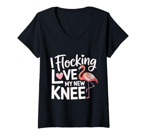 Damen I Flocking Love My New Knee Post Surgery Recovery |- T-Shirt mit V-Ausschnitt Damen I Flocking Love My New Knee Post Surgery Recovery |- T-Shirt mit V-Ausschnitt von Knieersatz und Erholung