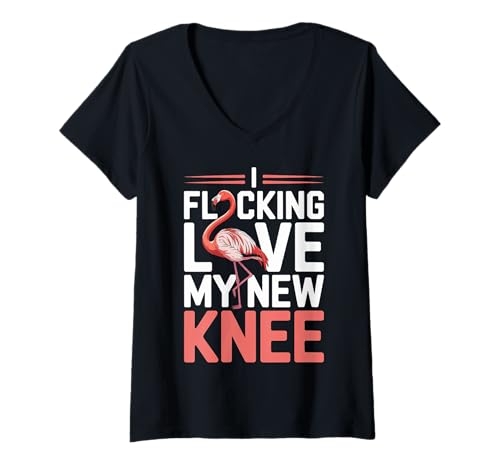 Damen I Flocking Love My New Knee Post Surgery Recovery |- T-Shirt mit V-Ausschnitt Damen I Flocking Love My New Knee Post Surgery Recovery |- T-Shirt mit V-Ausschnitt von Knieersatz und Erholung
