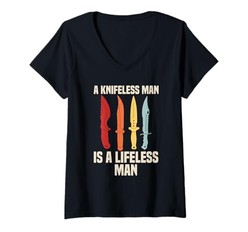 Damen Messeraufbewahrungskoffer Messerbox Messersammler T-Shirt mit V-Ausschnitt Damen Messeraufbewahrungskoffer Messerbox Messersammler T-Shirt mit V-Ausschnitt von Knife Collection Case & Knife Clothing