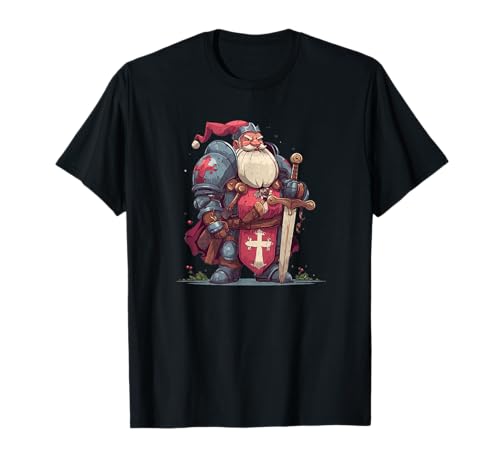 Toller Weihnachtsmann im Ritter-Look für Jungen und Mädchen T-Shirt von Knight Santa Claus Outfit