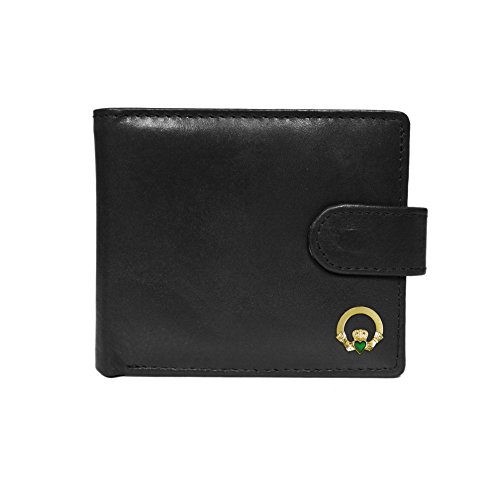 Qualität Schwarz Leder Irish Claddagh Wallet von Knight