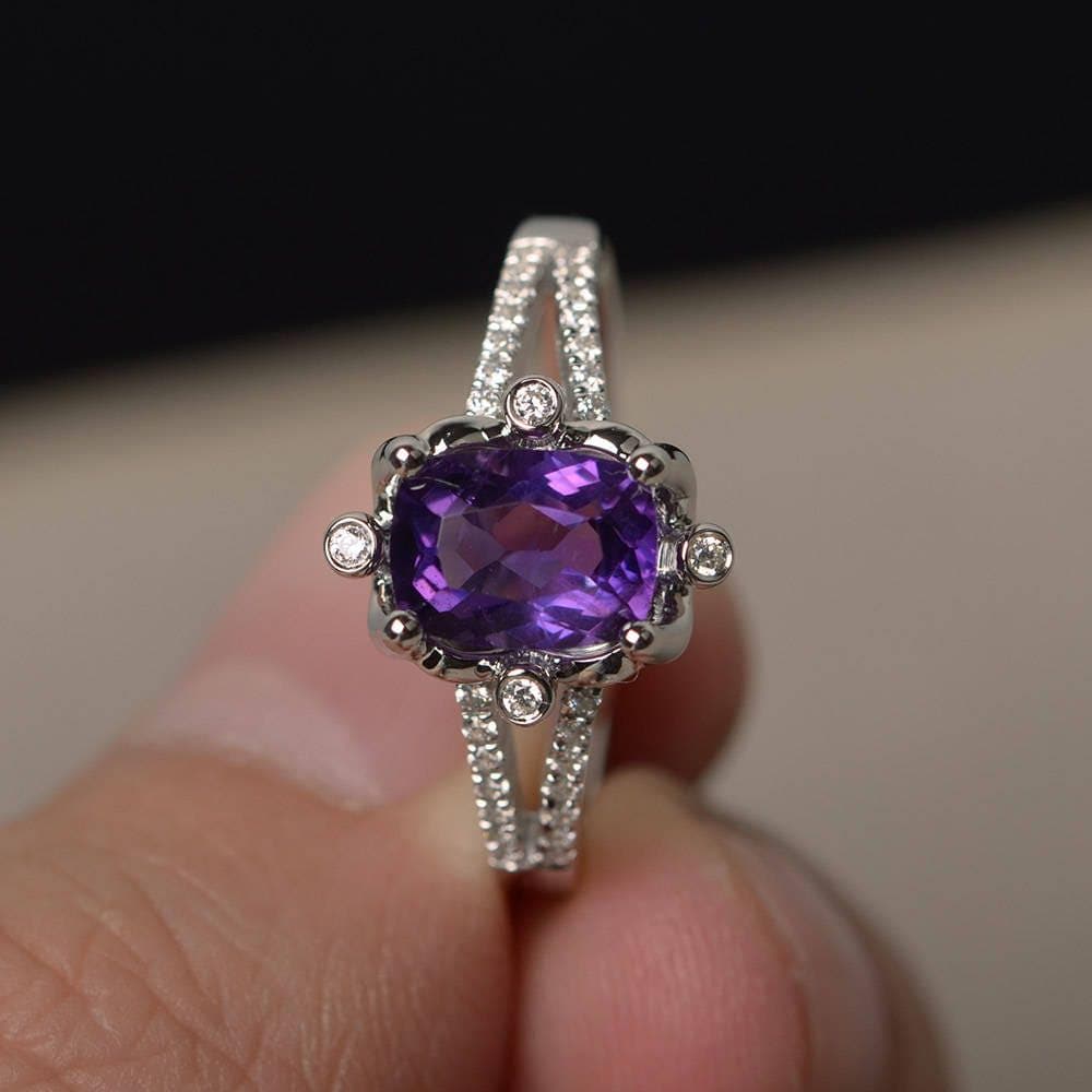 Natürliche Amethyst Ringe Jubiläum Kissen Geschnitten Lila Edelsteine Februar Birthstone Sterling Silber Geschenke Natürliche Amethyst Ringe Jubiläum Kissen Geschnitten Lila Edelsteine Februar Birthstone Sterling Silber Geschenke von KnightJewelry