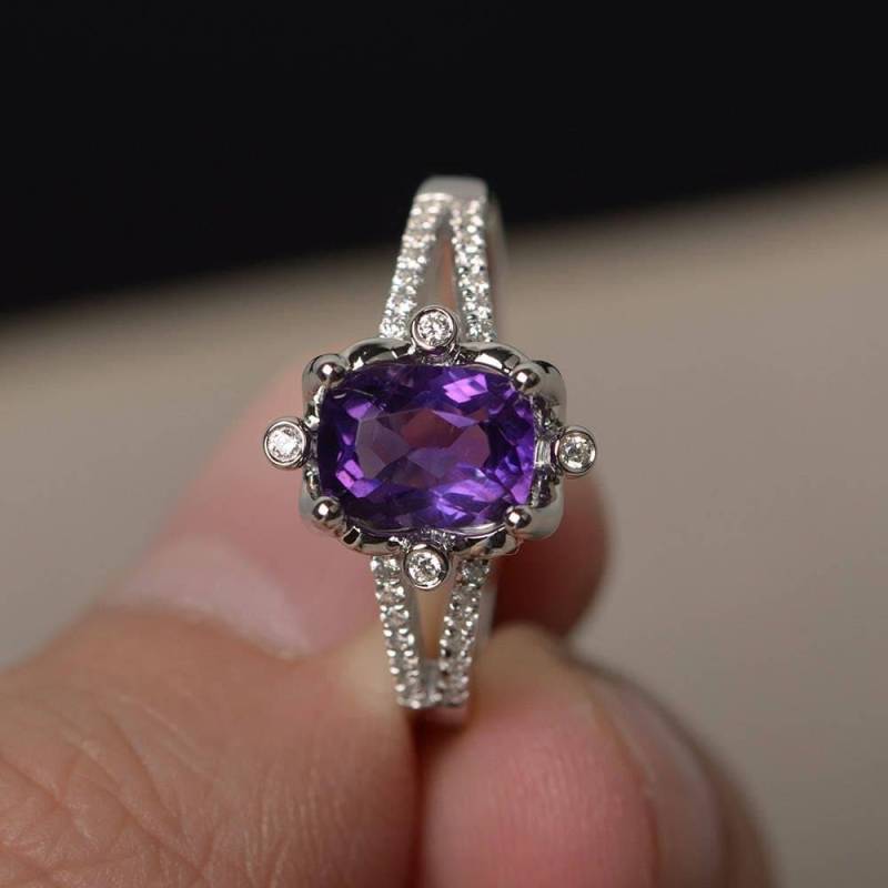 Natürliche Amethyst Ringe Jubiläum Kissen Geschnitten Lila Edelsteine Februar Birthstone Sterling Silber Geschenke Natürliche Amethyst Ringe Jubiläum Kissen Geschnitten Lila Edelsteine Februar Birthstone Sterling Silber Geschenke von KnightJewelry