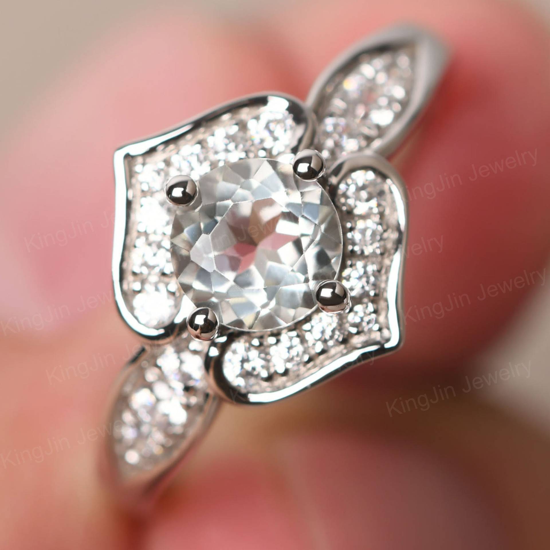 Sterling Silber Grün Amethyst Versprechen Ring Rund Schnitt Licht Stein Doppel Herz Sterling Silber Grün Amethyst Versprechen Ring Rund Schnitt Licht Stein Doppel Herz von KnightJewelry
