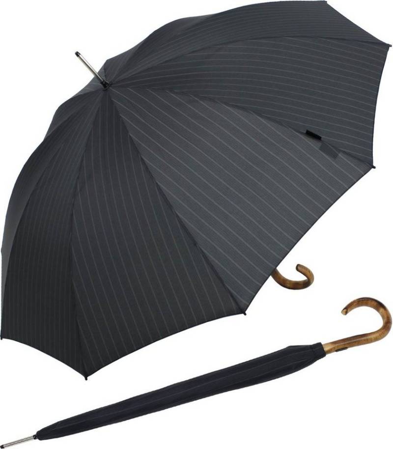 Knirps® Stockregenschirm sehr stabiler Schirm für Herren mit Auf-Automatik, besonders edel durch den Rundhakengriff aus Holz von Knirps®