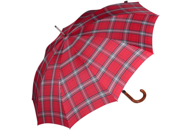 Knirps® Stockregenschirm Herrenschirm mit Automatik, groß und stabil, mit robustem Stahlgestell - check red von Knirps®
