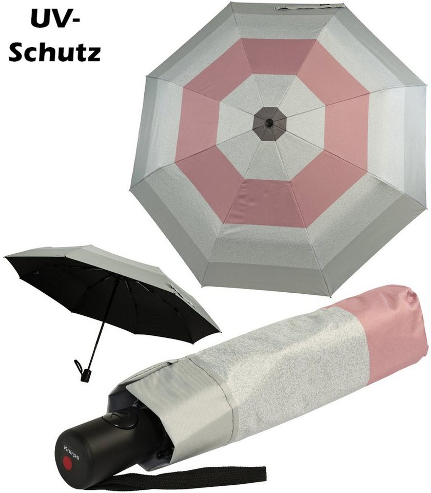 Knirps® Taschenregenschirm A.200 Damen-Taschenschirm mit Auf-Zu-Automatik, Popy rosa: 95% UV-Schutz, bis zu 40% Hitze-Schutz von Knirps®