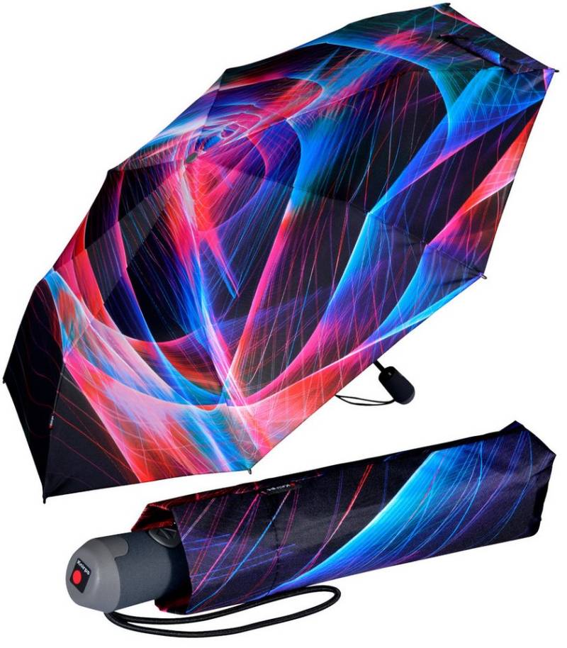 Knirps® Taschenregenschirm E.200 Duomatic mit leichtgängiger Auf-Zu-Automatik, mit Linien-Muster - Spheres von Knirps®