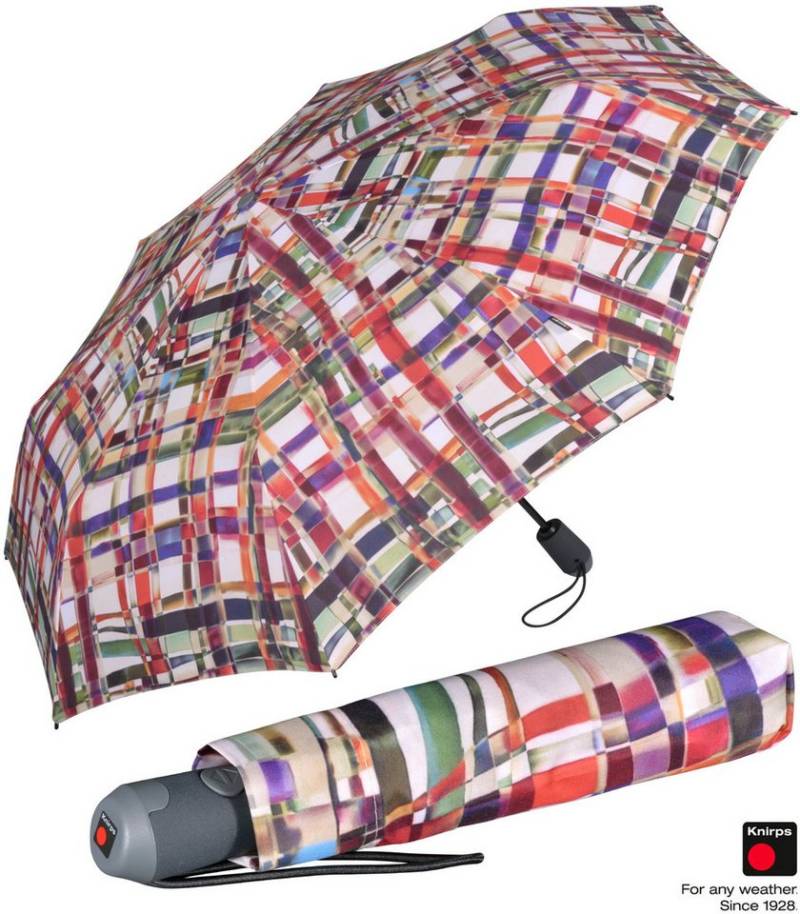 Knirps® Taschenregenschirm E.200 Duomatic mit leichtgängiger Auf-Zu-Automatik, mit Muster aus zahlreichen bunten Streifen von Knirps®