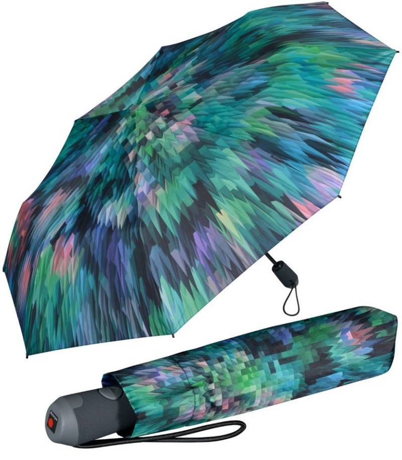Knirps® Taschenregenschirm E.200 Duomatic mit leichtgängiger Auf-Zu-Automatik, mit abstraktem Muster von Knirps®