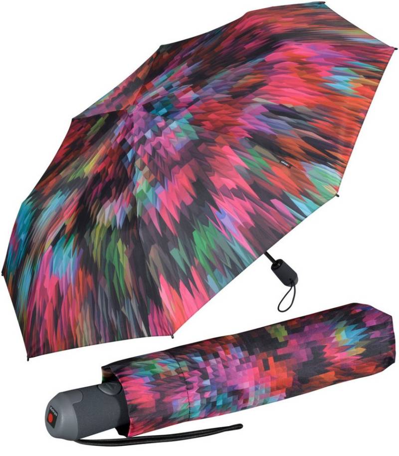 Knirps® Taschenregenschirm E.200 Duomatic mit leichtgängiger Auf-Zu-Automatik, mit abstraktem Muster von Knirps®