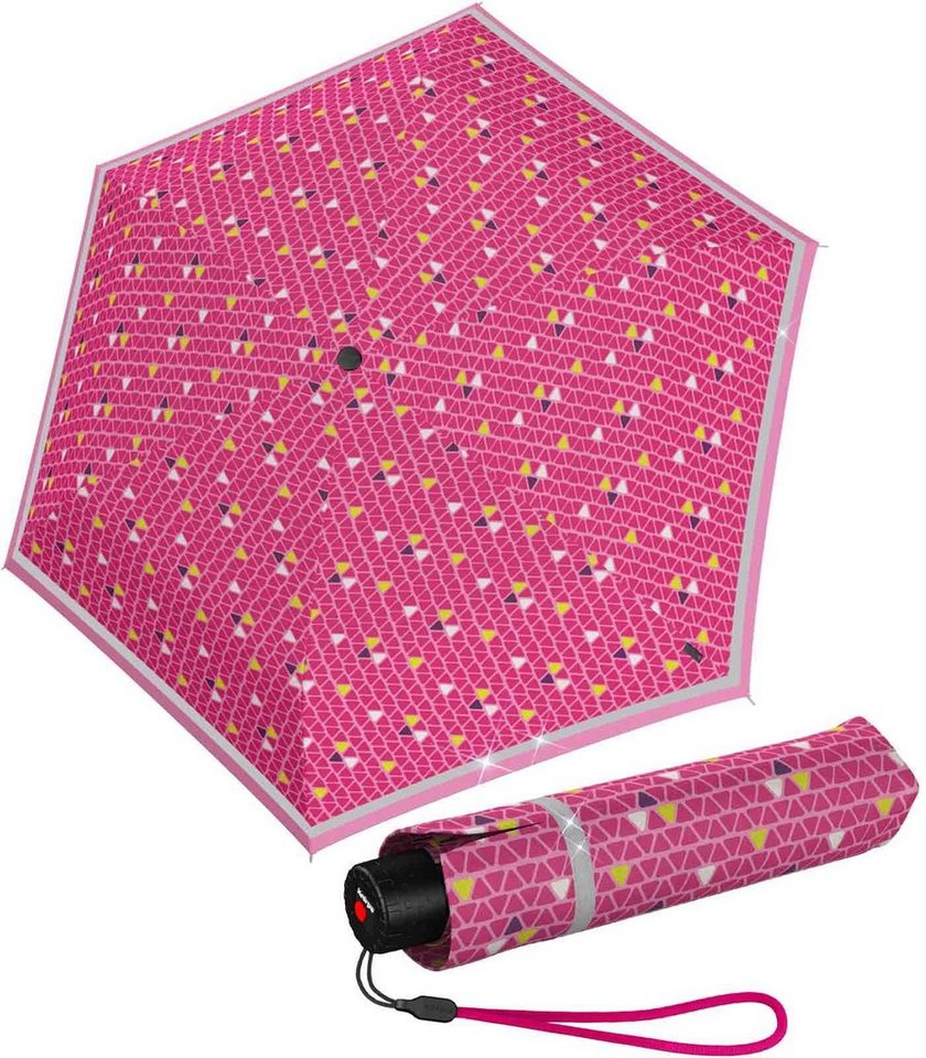 Knirps® Taschenregenschirm Kinderschirm Rookie reflective mit Reflexborte, sehr leicht, besonders auffallend durch den reflektierenden Streifen, perfekt für den Schulweg von Knirps®