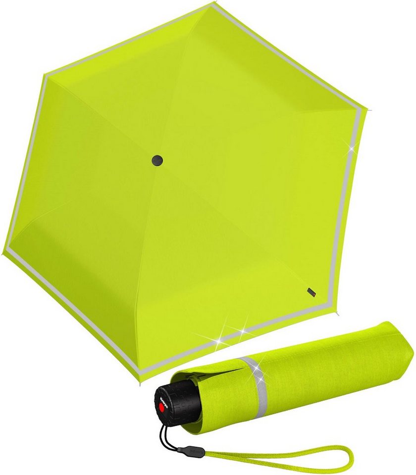 Knirps® Taschenregenschirm Kinderschirm Rookie reflective mit Reflexborte, sehr leicht, besonders auffallend durch den reflektierenden Streifen, perfekt für den Schulweg von Knirps®