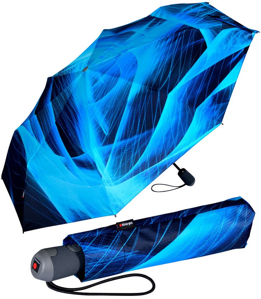 Knirps® Taschenregenschirm Knirps Damen Taschenschirm E.200 Duomatic Spheres - topaz, mit Linien-Muster - Spheres von Knirps®