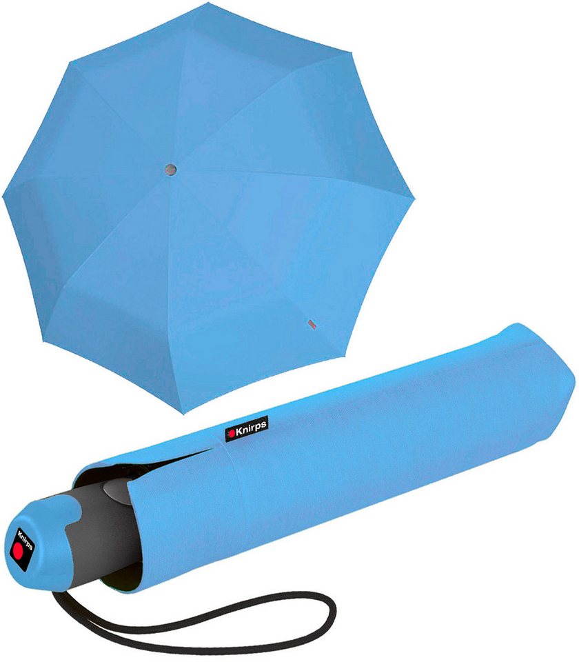 Knirps® Taschenregenschirm Knirps Taschenschirm E.200 Duomatic mit farbigem Griff - sky, mit farbigem Akzent am Griff von Knirps®