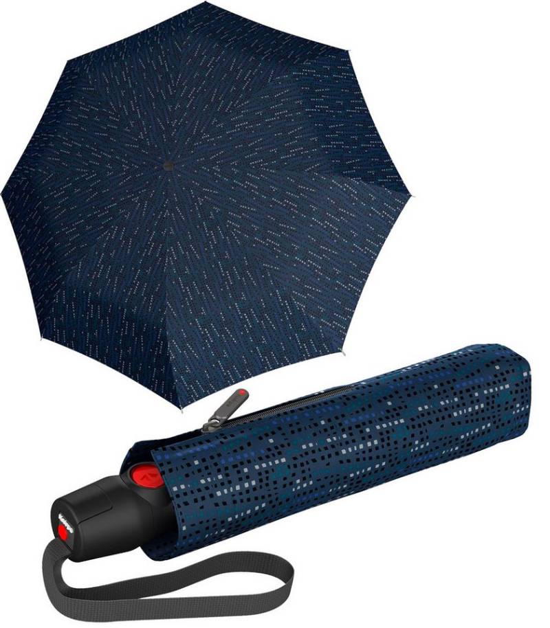 Knirps® Taschenregenschirm Knirps Taschenschirm T.200 Duomatic Domino - blue, mit modernem Muster - blue von Knirps®