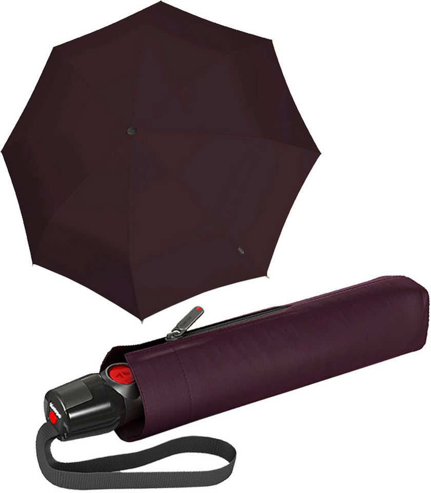Knirps® Taschenregenschirm T.200 Duomatic mit leichtgängiger Auf-Zu-Automatik, einfarbig - d'red von Knirps®