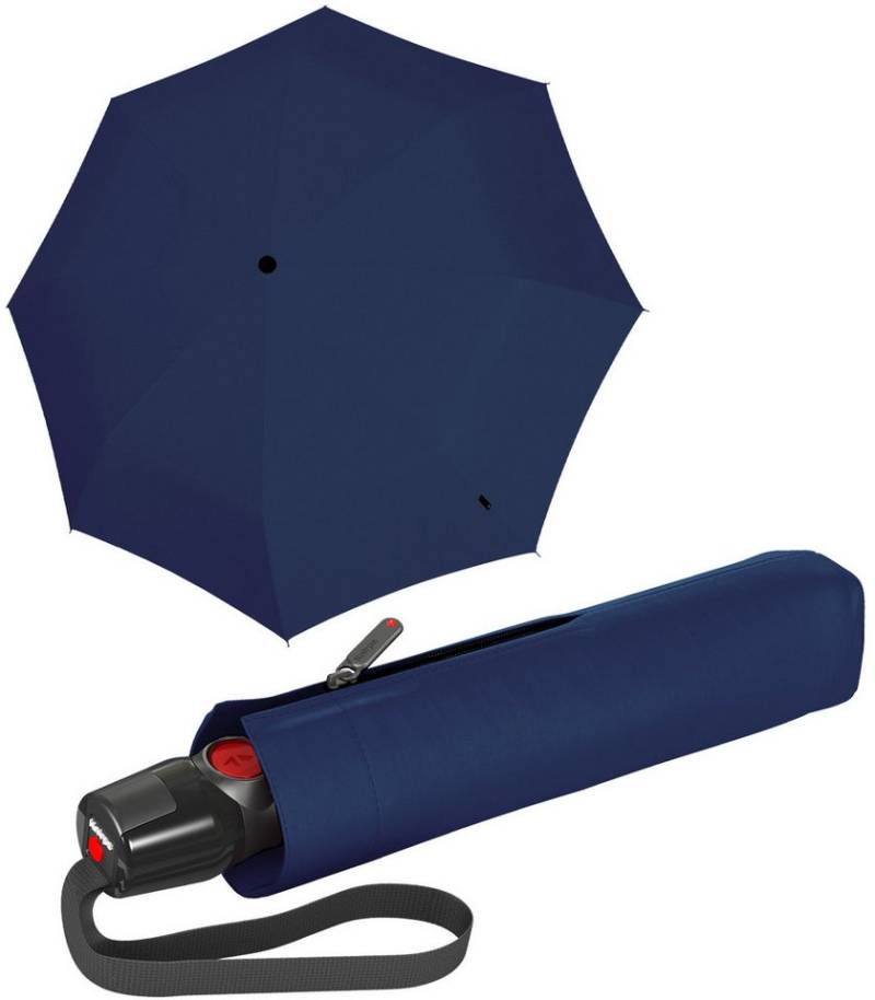 Knirps® Taschenregenschirm Knirps Taschenschirm T.200 Duomatic solids - d'blue, mit Schirmhülle mit Reißverschluss von Knirps®