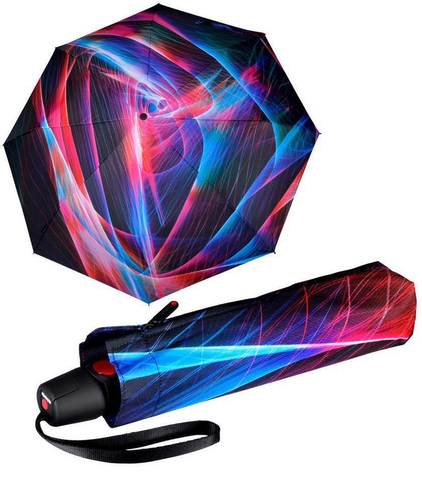 Knirps® Taschenregenschirm T.200 Duomatic mit leichtgängiger Auf-Zu-Automatik, mit schwungvollem Linienmuster - Spheres von Knirps®