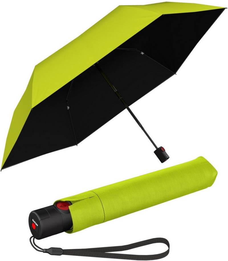 Knirps® Taschenregenschirm U.200 Ultra Light Duomatic - UV coated, mit UV- und Hitzeschutz, schwarz-limette von Knirps®