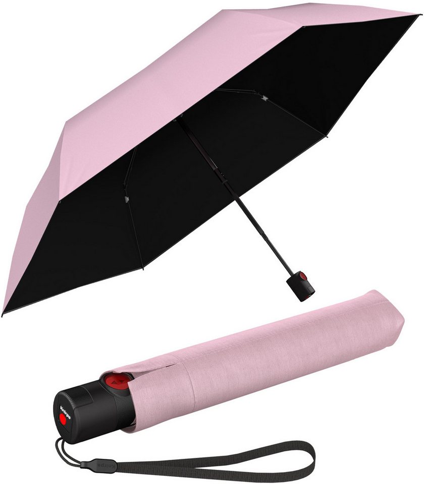 Knirps® Taschenregenschirm U.200 Ultra Light Duomatic - UV coated, mit UV- und Hitzeschutz, schwarz-rosa von Knirps®