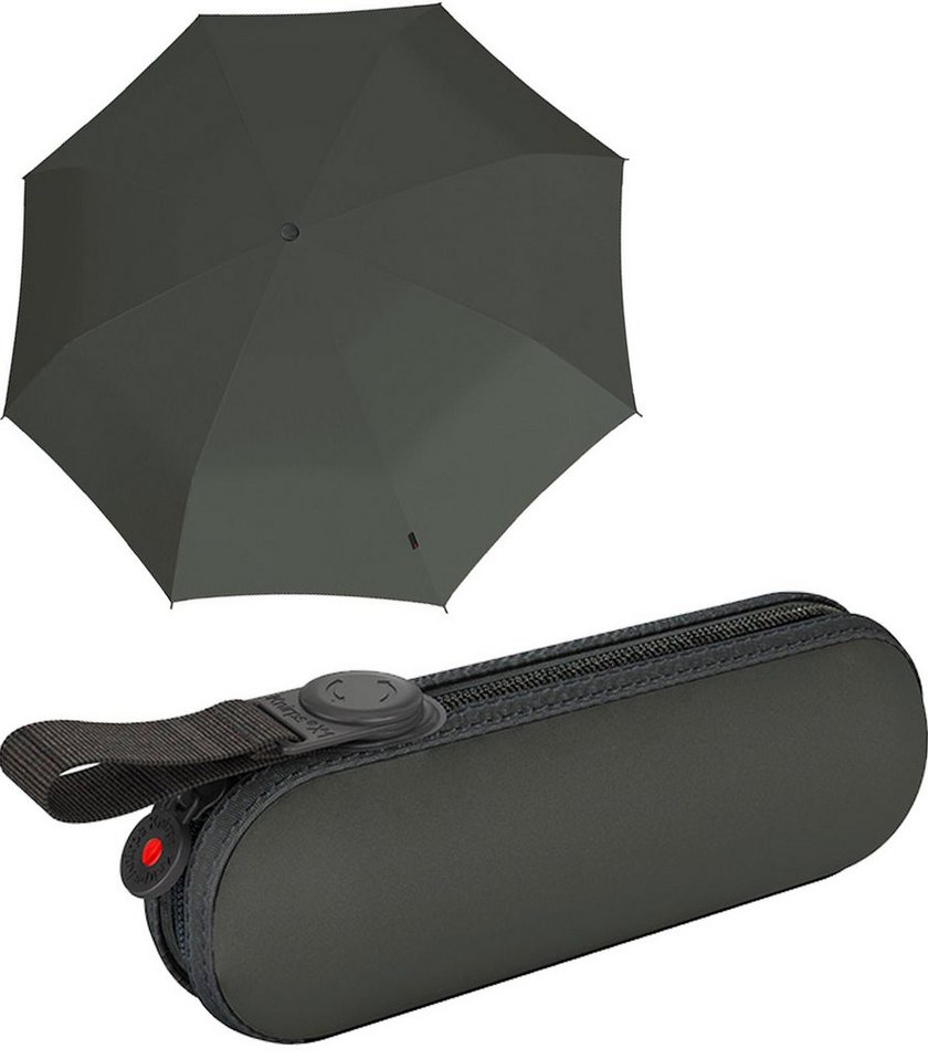 Knirps® Taschenregenschirm kleiner, leichter, kompakter Schirm für Damen, gut geschützt durch das Hard-Case-Etui von Knirps®