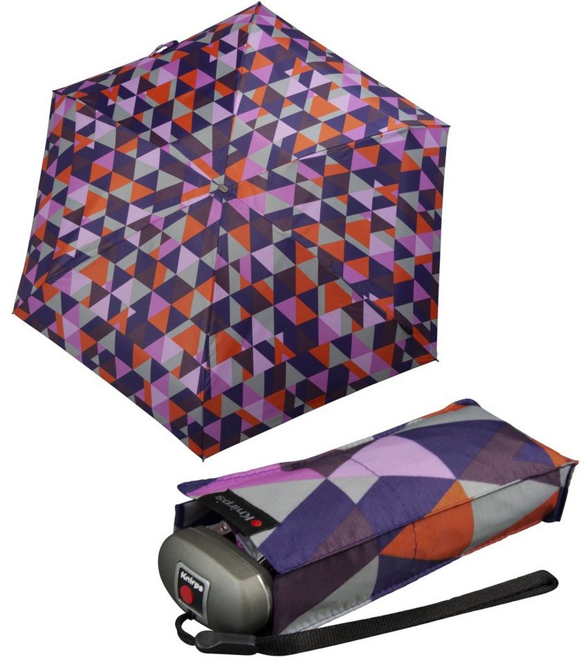 Knirps® Taschenregenschirm winziger Damen-Taschenschirm, leicht und flach, für die Handtasche - Travel Donna purple von Knirps®