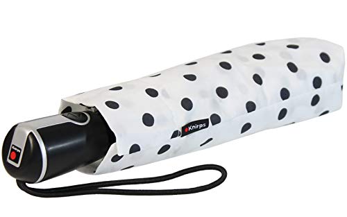 Knirps Regenschirm Taschenschirm Large Duomatic Polka Dots - White-Black von Knirps