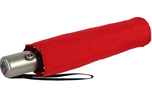 Knirps Regenschirm Slim Duomatic - klein und leicht mit Auf-Zu Automatik - red von Knirps