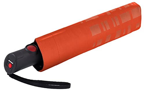 Knirps Damen Taschenschirm C.205 Medium Duomatic mit Auf-Zu-Automatik Solid Pumpkin Reflective von Knirps