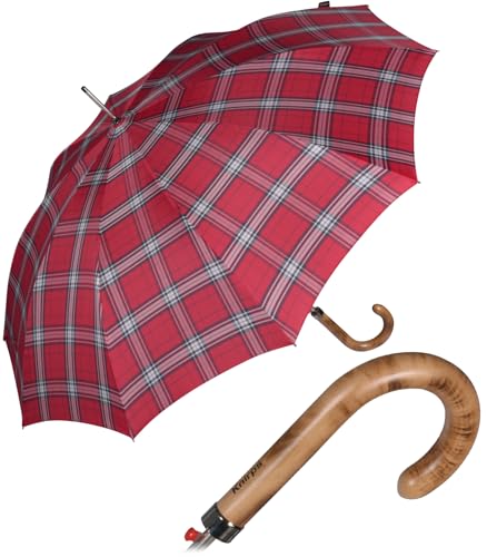 Knirps Herren Stockschirm Regenschirm Long AC - Check red von Knirps