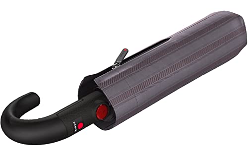 Knirps Herren Taschenschirm T.260 Duomatik Rundhakengriff mit ecorepel-Technologie 2Line Up - Stone von Knirps