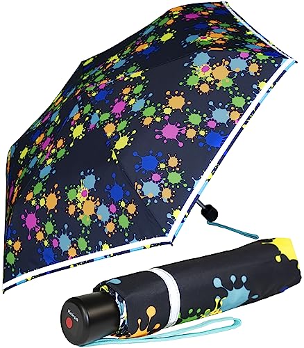 Knirps Kinder-Taschenschirm 4Kids reflective mit Reflexborte - Paintdrops von Knirps