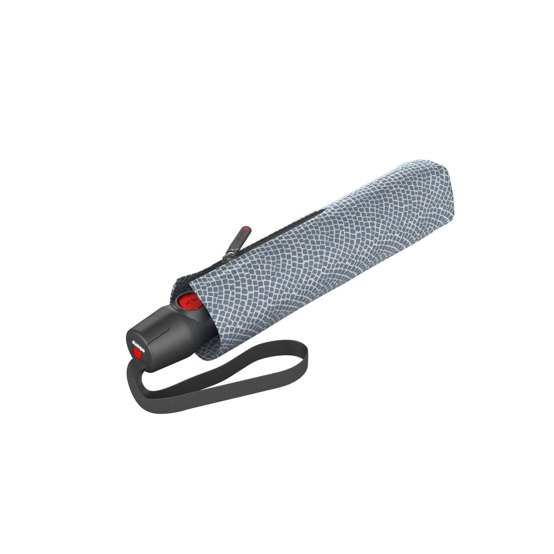 Knirps - Knirps T.200 medium duomatic NUNO ishidatami sky ecorepel with UV Protection blau/rot von Knirps