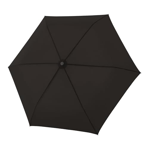 Knirps Regenschirm C.250 Light Duomatic Black mit Schirmtasche I Taschenregenschirm mit Duomatic-Funktion I Auf-Zu-Automatik I Taschenschirm mit Drucktaste I Regenschirm automatisch & leicht von Knirps