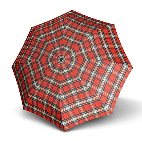 Knirps Regenschirm Fiber T2 Duomatic Taschenschirm Uni (Check red) von Knirps