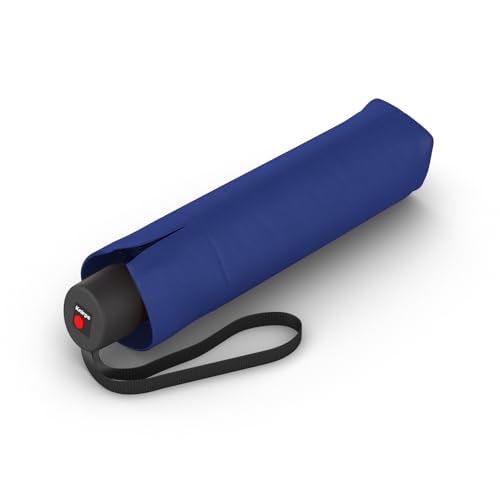 Knirps Regenschirm I.050 Medium Manual blau mit Schirmtasche I kleiner Regenschirm für unterwegs I windstabiler & leichter Handöffner Taschenschirm I Mini Schirm von Knirps