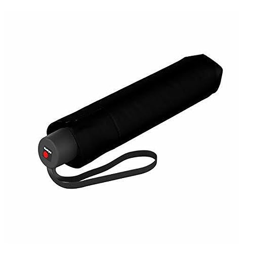 Knirps Regenschirm I.050 Medium Manual schwarz mit Schirmtasche I kleiner Regenschirm für unterwegs I windstabiler & leichter Handöffner Taschenschirm I Mini Schirm von Knirps