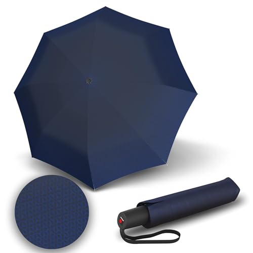 Knirps Regenschirm I.200 Medium Duomatic Focus Blue Ecorepel mit Schirmtasche I kleiner Taschenschirm mit Drucktaste I Regenschirm automatisch & kompakt I Taschenregenschirm leicht von Knirps