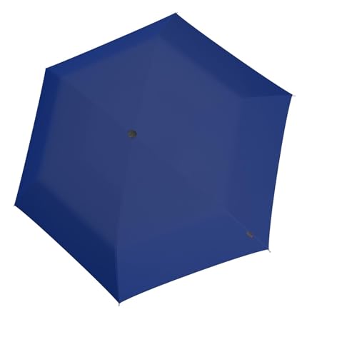 Knirps Regenschirm IS.050 blau mit passender Schirmtasche I kleiner Regenschirm für unterwegs I Handöffner Taschenschirm I Mini Schirm sturmfest & leicht von Knirps