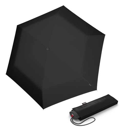 Knirps Regenschirm IS.050 schwarz mit passender Schirmtasche I kleiner Regenschirm für unterwegs I Handöffner Taschenschirm I Mini Schirm sturmfest & leicht Knirps Regenschirm IS.050 schwarz mit passender Schirmtasche I kleiner Regenschirm für unterwegs I Handöffner Taschenschirm I Mini Schirm sturmfest & leicht von Knirps