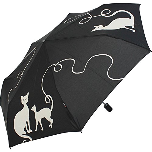 Knirps Regenschirm Slim Duomatic - klein und leicht mit Auf-Zu Automatik - Kitty von Knirps