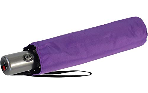 Knirps Regenschirm Slim Duomatic - klein und leicht mit Auf-Zu Automatik - royal Purple von Knirps