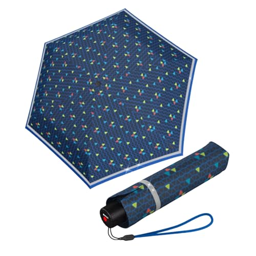 Knirps Kinder-Taschenschirm Rookie Reflective Triple - Blue von Knirps